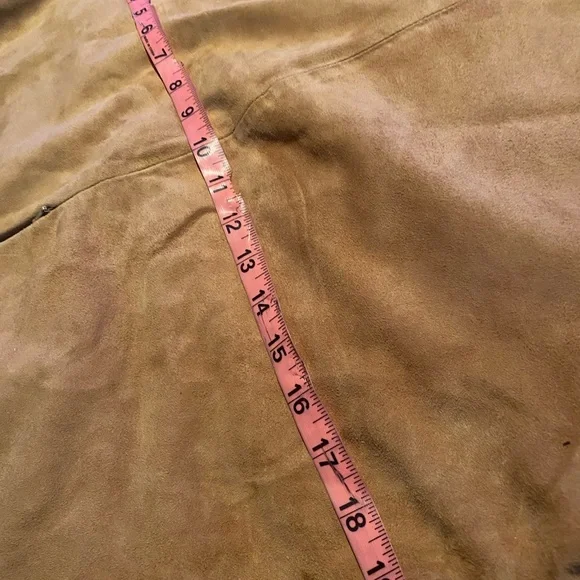 Genuine suede skirt by INC , with pockets and leather leather strip belt .. - Picture 10 of 11